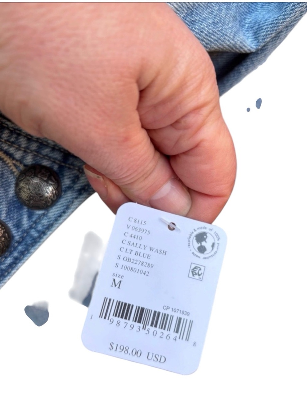 Free People We The Free M Imogene Denim Officer Jacket Military Utility Coastal - Picture 11 of 14